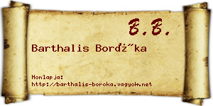 Barthalis Boróka névjegykártya